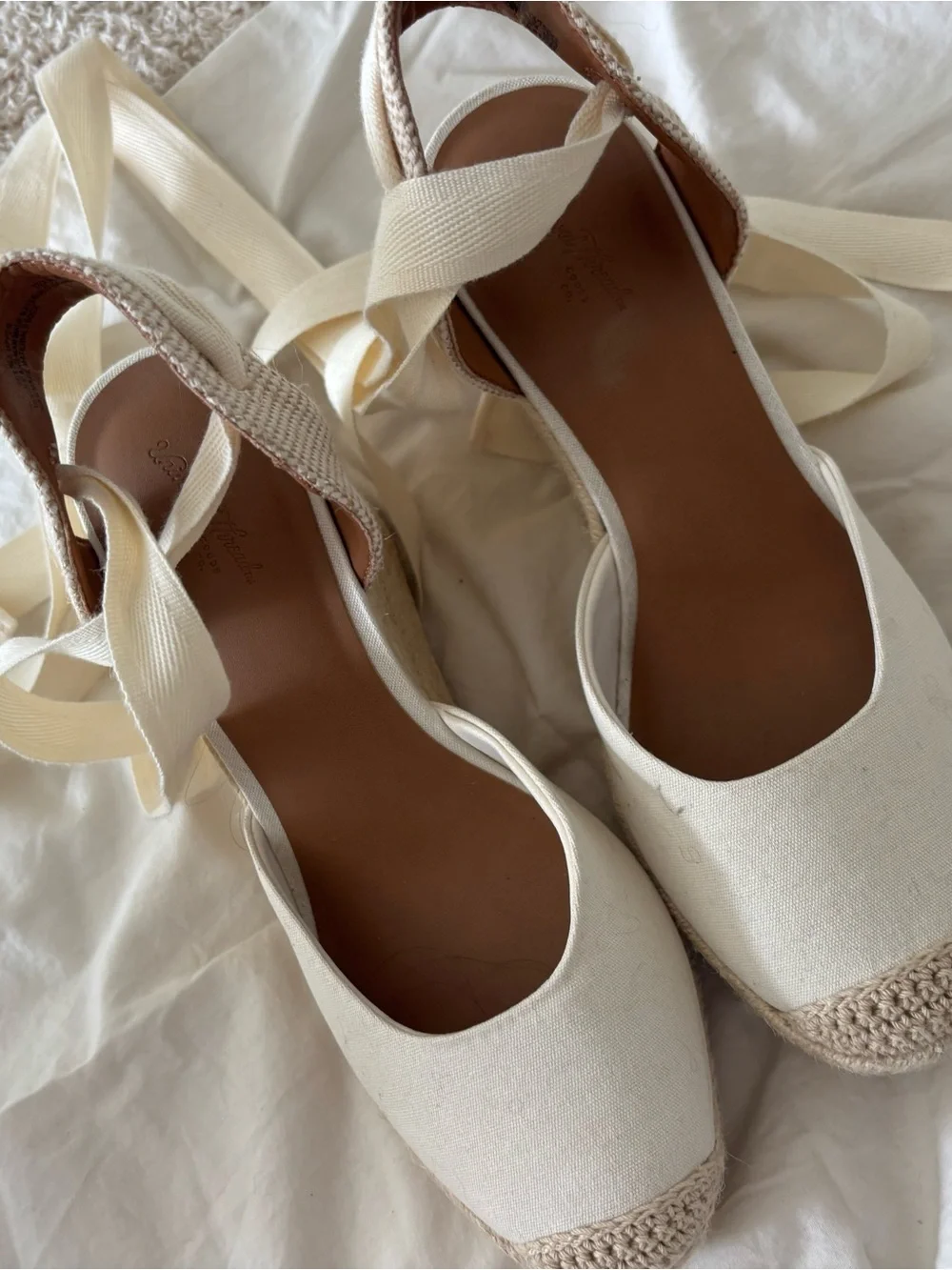 Universal Thread Canvas Espadrille Wedge Sandals in Cream - Women